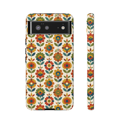 Mid Century Modern Scandinavian Floral Earth Tones Tough Phone Case