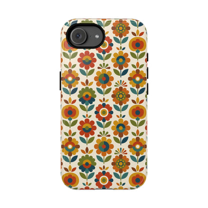 Mid Century Modern Scandinavian Floral Earth Tones Tough Phone Case