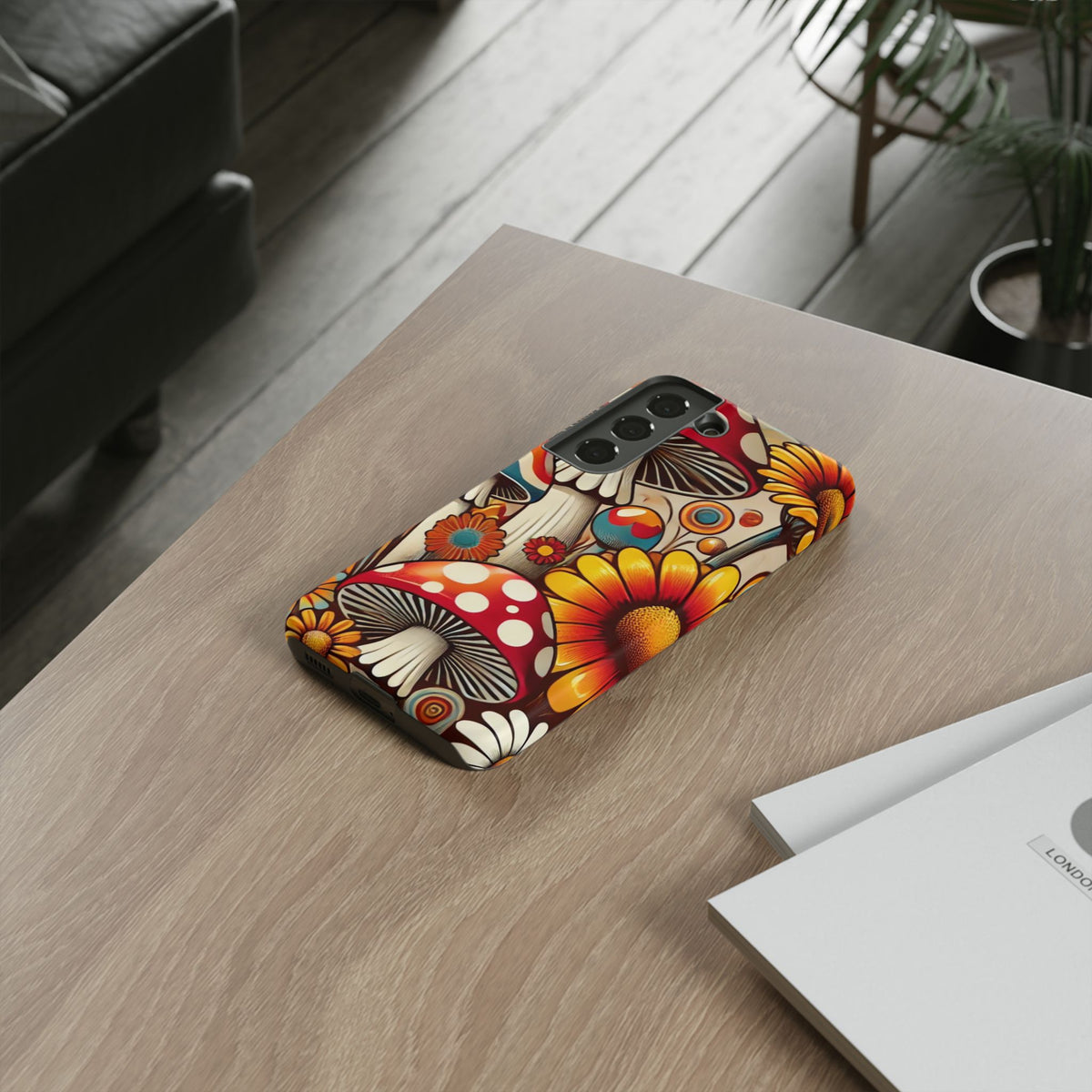 Colorful Mushroom Flower Phone Case - Boho Chic Design