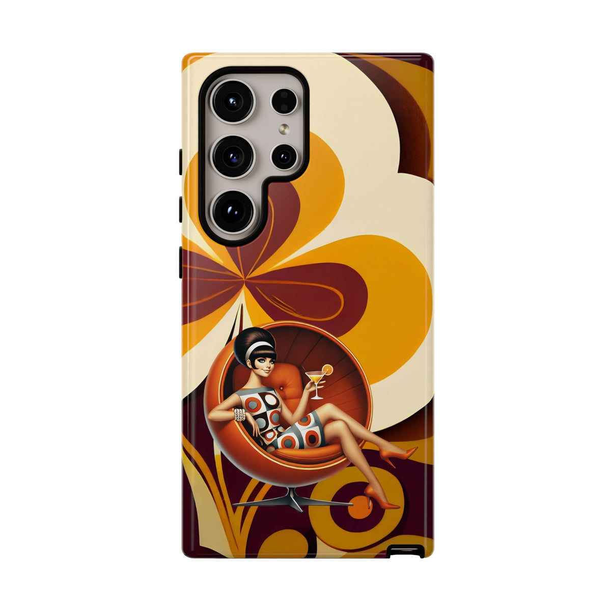 Groovy Mod 60s Retro Flower Power Phone Cases - Mid Century Modern Gal