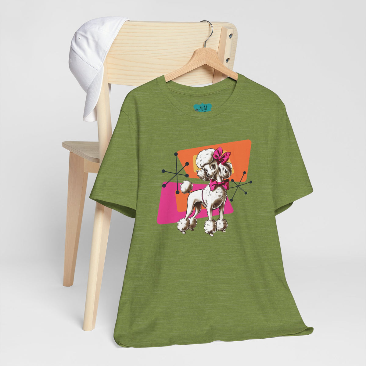 50s Poodle Kitschy Playful Kitschy Mod- Fun Unisex Jersey Short Sleeve T-Shirt - Mid Century Modern Gal