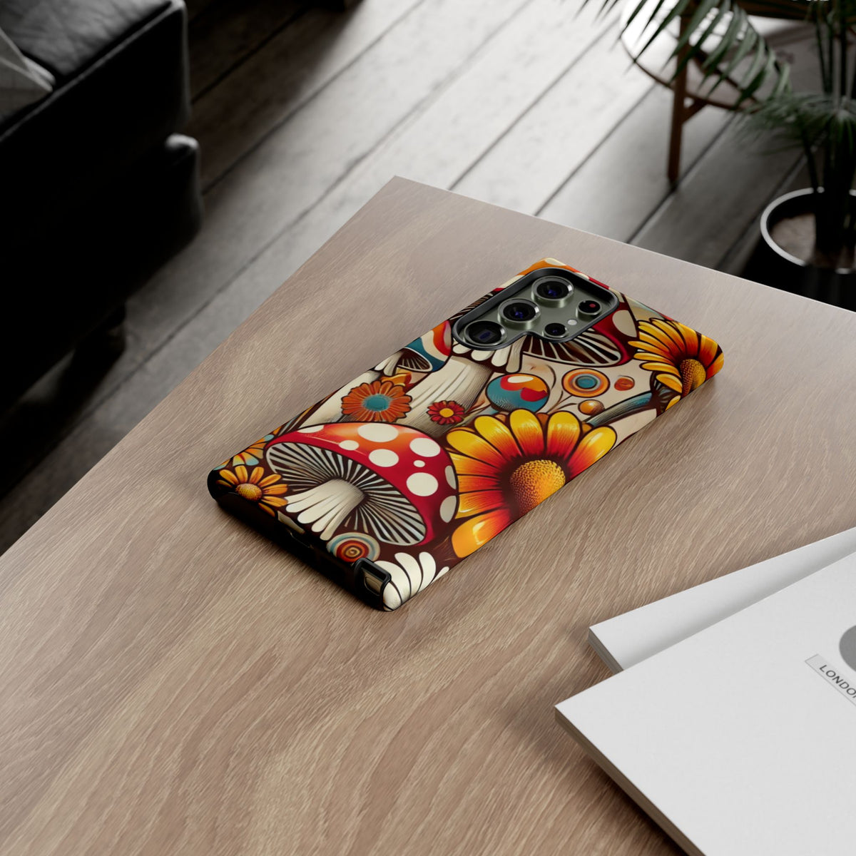Colorful Mushroom Flower Phone Case - Boho Chic Design