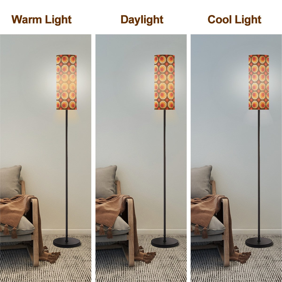 Mid Century Modern Retro Orbs, Brown Orange Yellow Mid Mod Floor Lamp - Mid Century Modern Gal