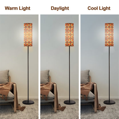 Mid Century Modern Retro Orbs, Brown Orange Yellow Mid Mod Floor Lamp - Mid Century Modern Gal