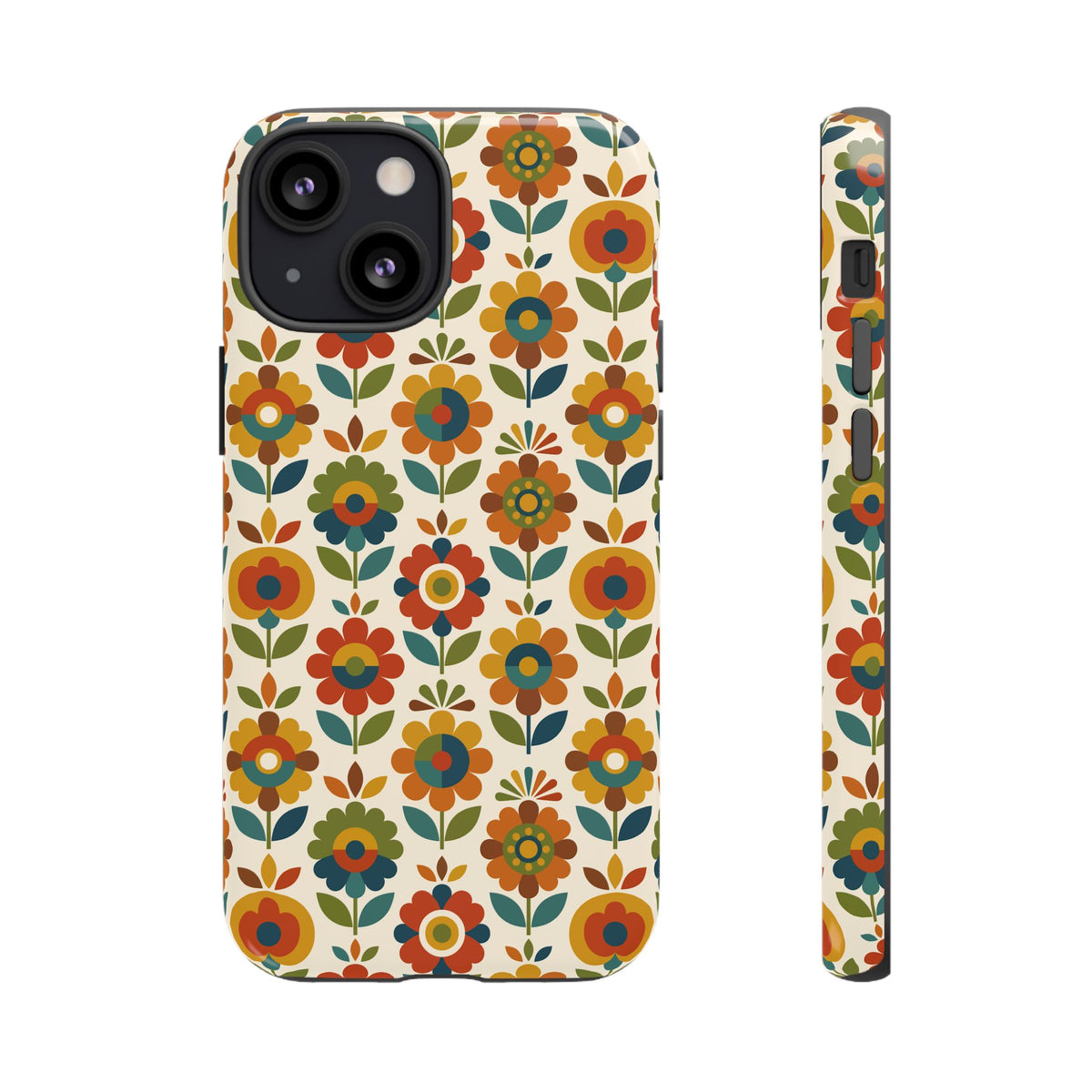 Mid Century Modern Scandinavian Floral Earth Tones Tough Phone Case