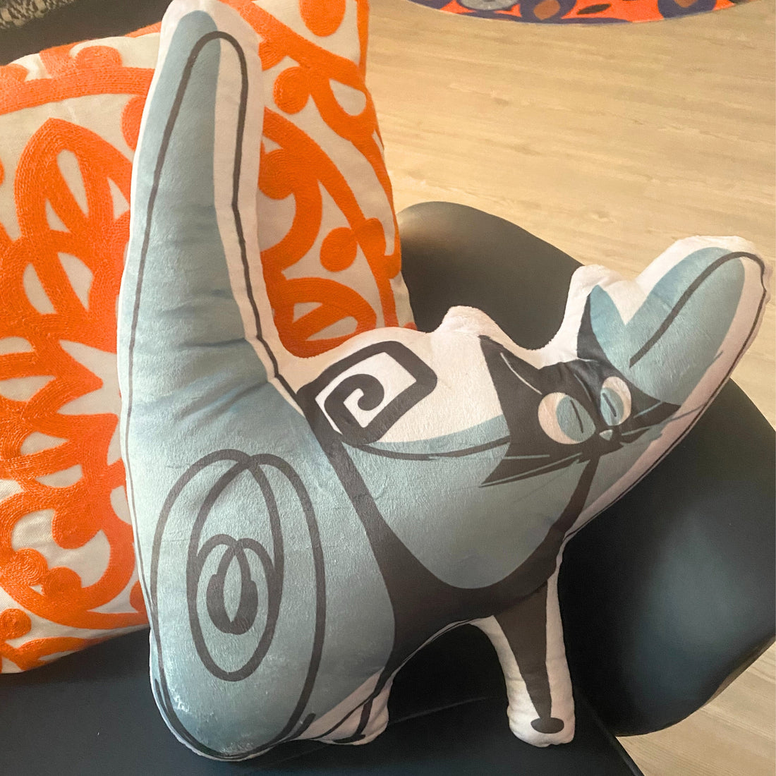Atomic Cat Boomerang Shaped Mid Century Modern Boomerang Kittie Shape Accent Pillow