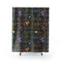 Mid Century Modern Atomic Space, Dark Gray Mid Modernist Shower Curtains Home Decor 71" × 74"