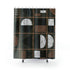Mid Century Modern Bold, Black, Brown, Olive Green, Geometric Retro Masculine Shower Curtain Home Decor 71" × 74"