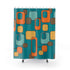 Mid Century Modern Geometric, Teal, Orange, Mustard Yellow, Retro MCM Shower Curtain Home Decor 71" × 74" Mid Century Modern Gal