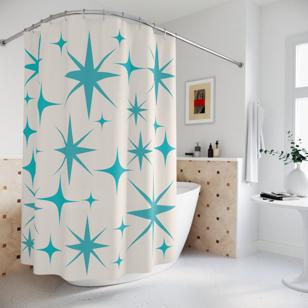 Retro Shower Curtain. BLUE BOOMARANG Mid Century Perfect for the mid century offers lifestyle.