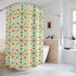 Retro Clock Starburst Mid Century Modern Cream MCM Shower Curtain Home Decor 71" × 74"