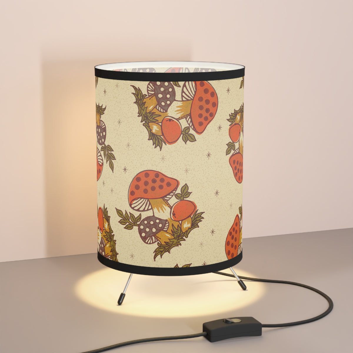 70s Mushroom Lamp, Kitschy Cute, Retro Kitchen, Livingroom, Mid Mod Tripod Lamp - Mid Century Modern Gal
