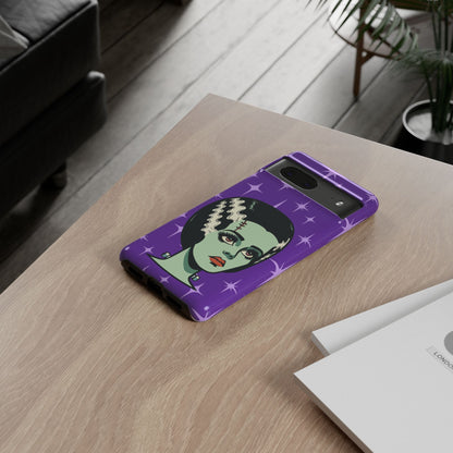 Bride of Frankenstein Retro Mid Mod Horror Buff Purple Halloween Tough Phone Case