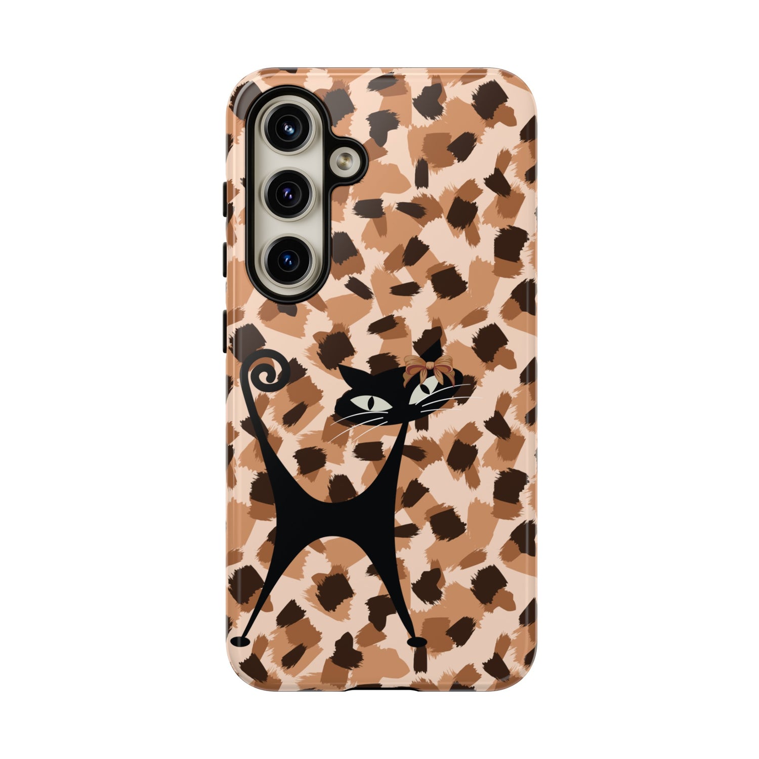 Mid Century Modern Atomic Cat, Animal Print Kitschy Trendy Smart Phone Tough Cases