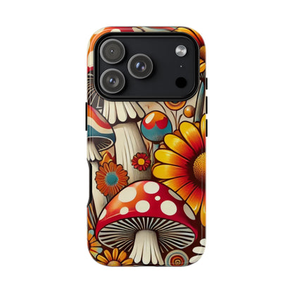 Colorful Mushroom Flower Phone Case - Boho Chic Design