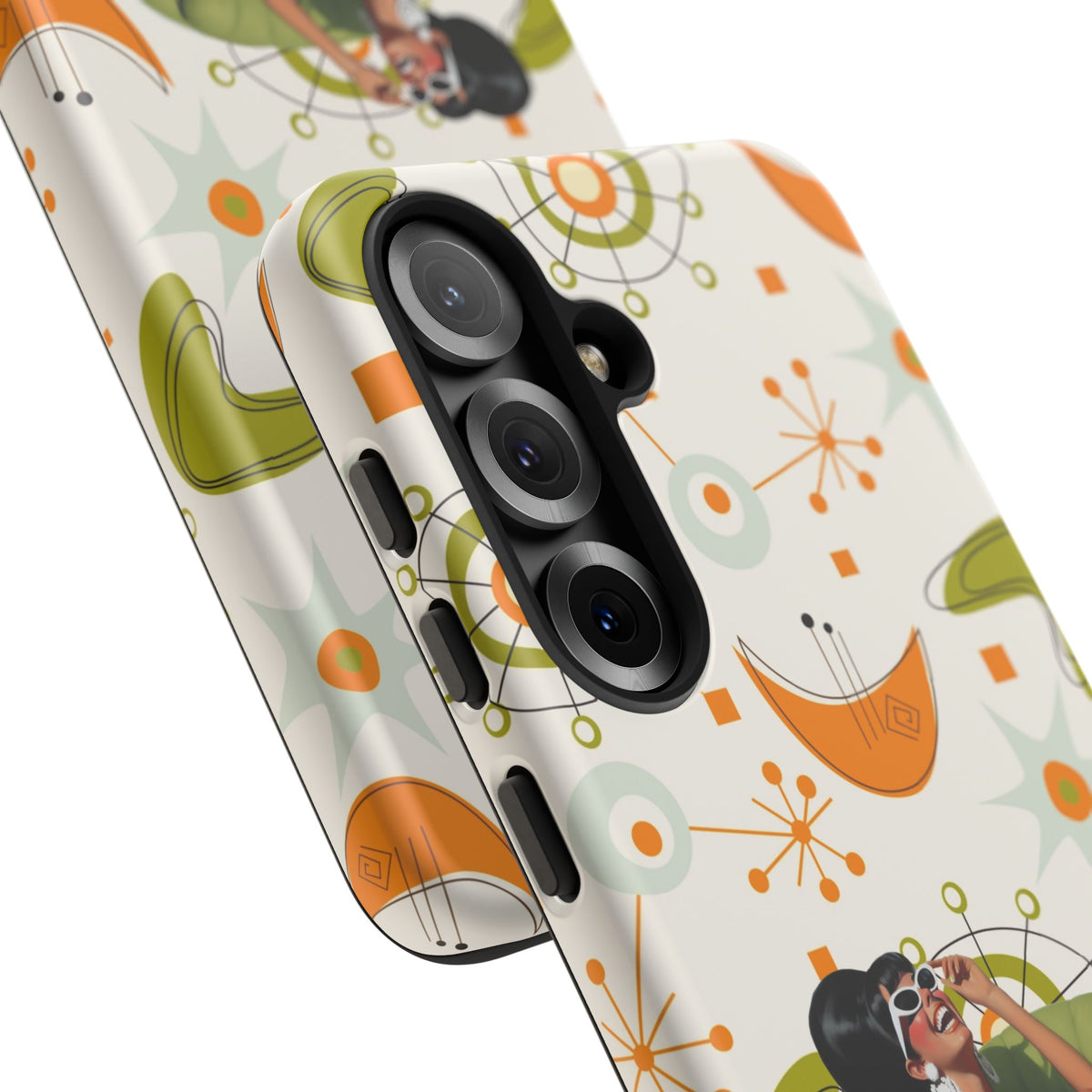 Mid Century Modern Atomic Starburst Mid Mod 60s Gal Retro Chic Tough Phone Case with Vintage Glamour Design