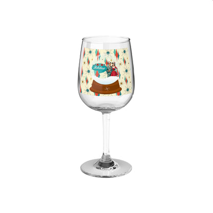 Mid Century Modern Christmas Kitsch Wine Glass