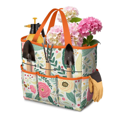 Floral Pink Mid Century Modern Garden Tool Bag - Mid Century Modern Gal