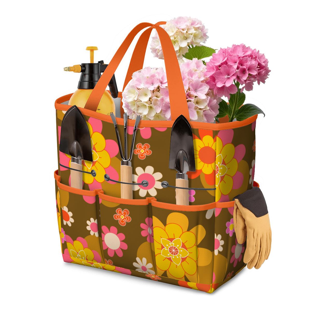Retro 70s Groovy Flower Power Garden Tool Bag - Mid Century Modern Gal