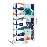 Modern Danish Scandinavian Floral Designed Blue, Teal, Orange White Switch Cover 1-Gang 1 Toggle - Mid Century Modern Gal