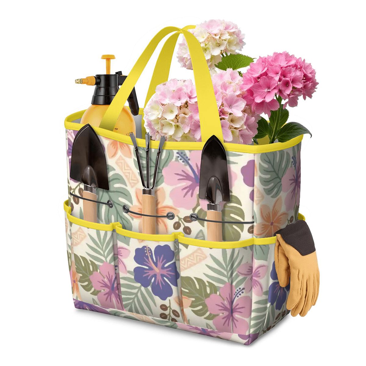 Retro Tropical Tiki Summer, Hawaiian Hibiscus Purple Garden Tool Bag