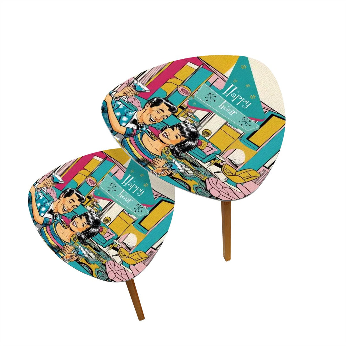 Mid Century Modern Kitschy Cocktail Nesting Tables - Mid Century Modern Gal