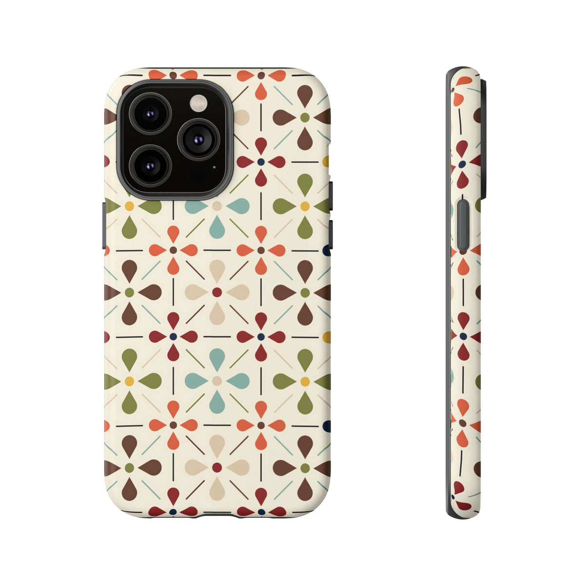 Scandinavian Flower, Mid Modern Danish Design Tough Phone Case