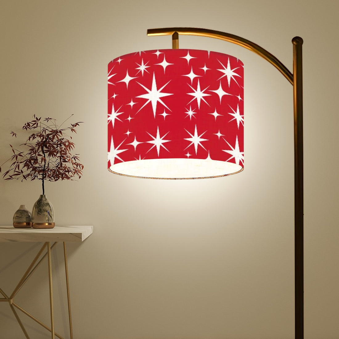 Atomic 50s Red Starburst Mid Mod Modernism Arc Floor Lamp (Made in USA) - Mid Century Modern Gal