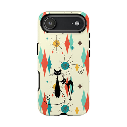 Atomic Kitty Cat, Mid Mod Franciscan Pattern, Kitsch Tough Phone Cases