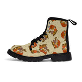 70s Mushroom Groovy Hip, Orange, Brown, Funky Combat Boots - Mid Century Modern Gal