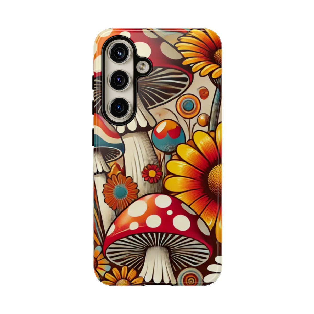 Colorful Mushroom Flower Phone Case - Boho Chic Design