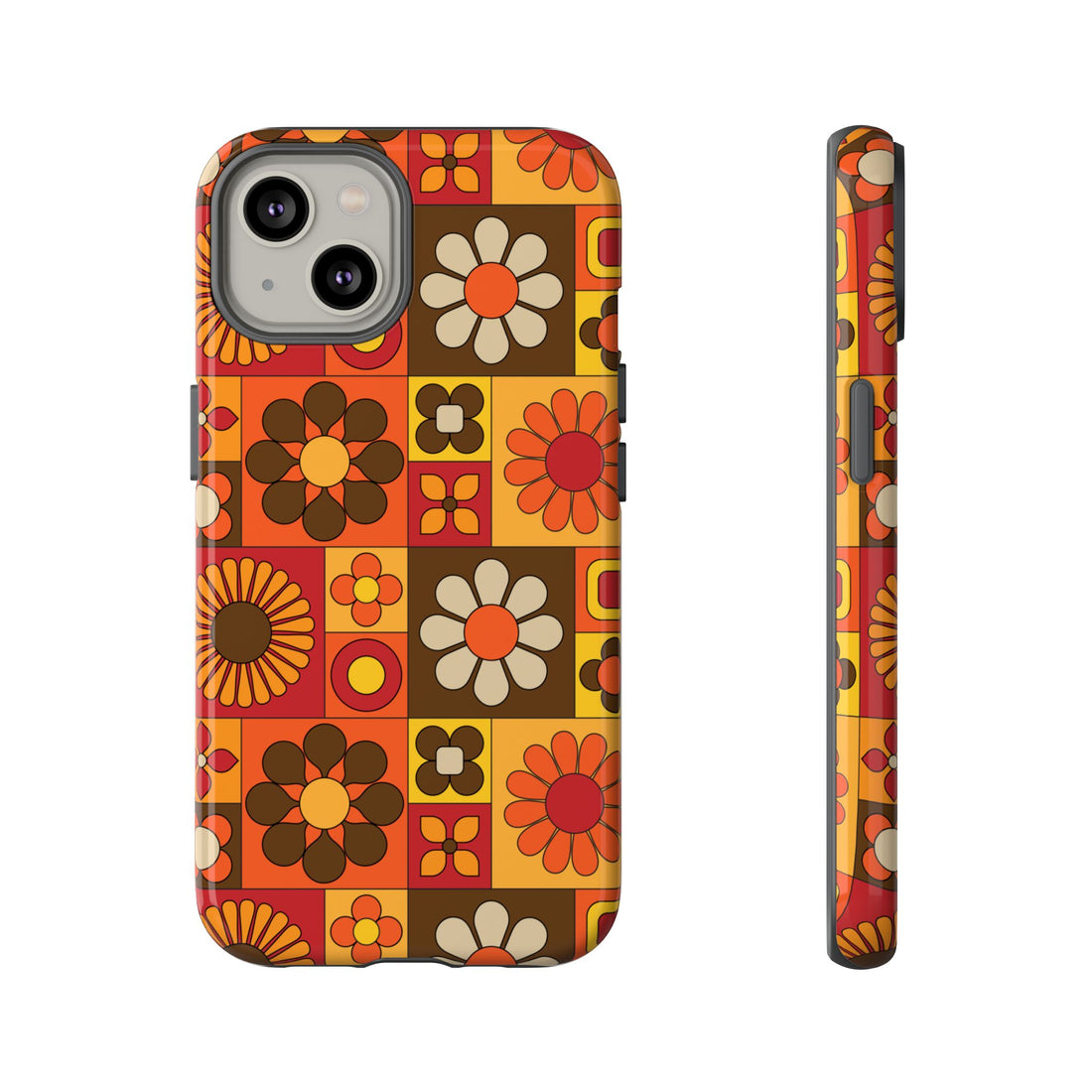 Retro 70s Mid Mod Floral Phone Case | Tough Cases for Flower Lovers - Mid Century Modern Gal