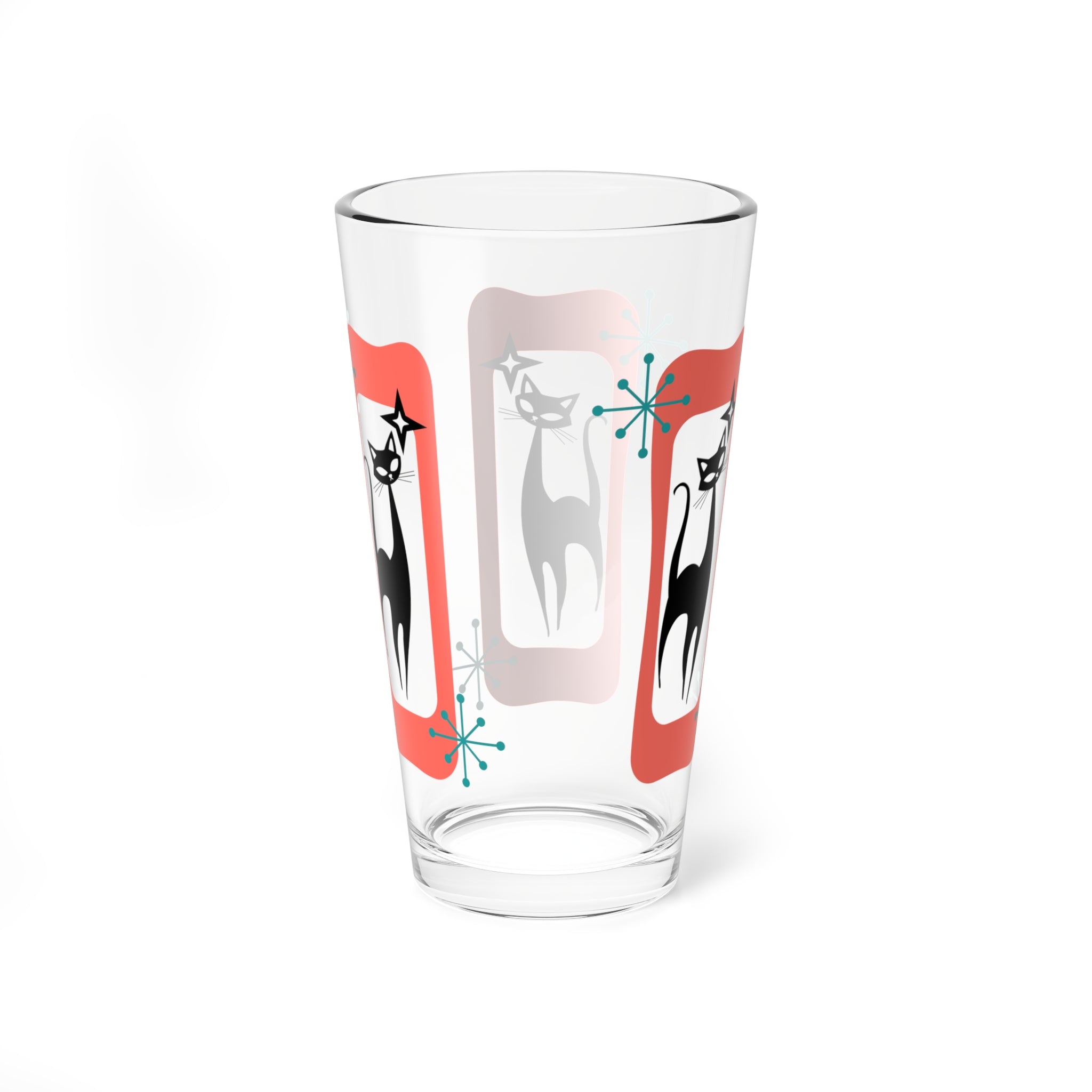 MCM Atomic Cat Mid Century Modern Barware, Shaker Glass, MCM Retro Cat - Mid Century Modern Gal