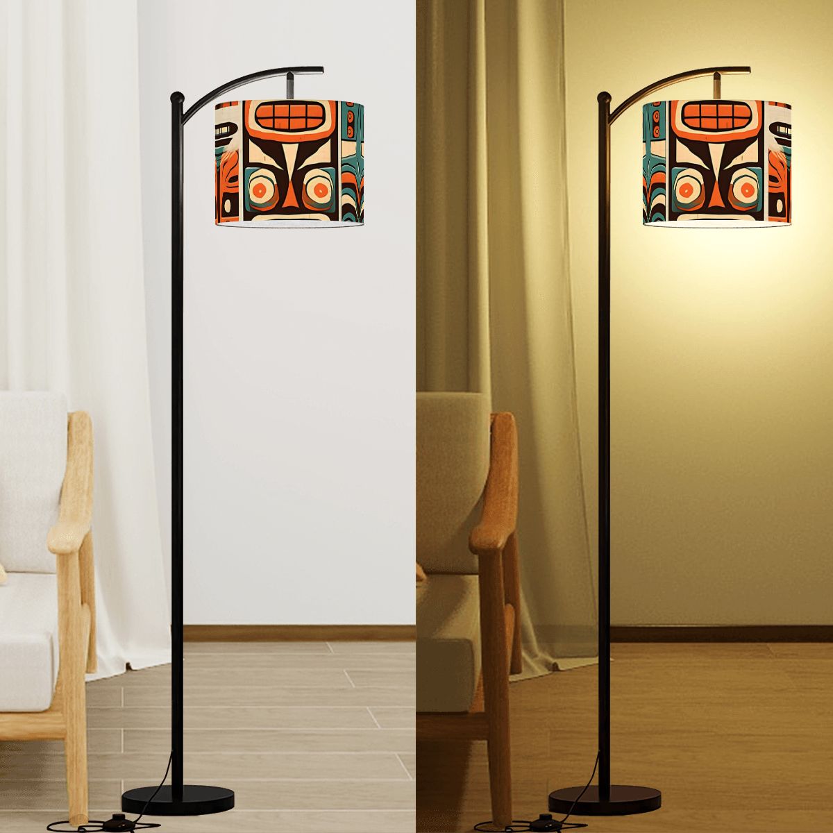 Modern Tiki Design Mid Century Modern Lamp SHADE ONLY - For Arc Floor Lamps Only - Mid Century Modern Gal