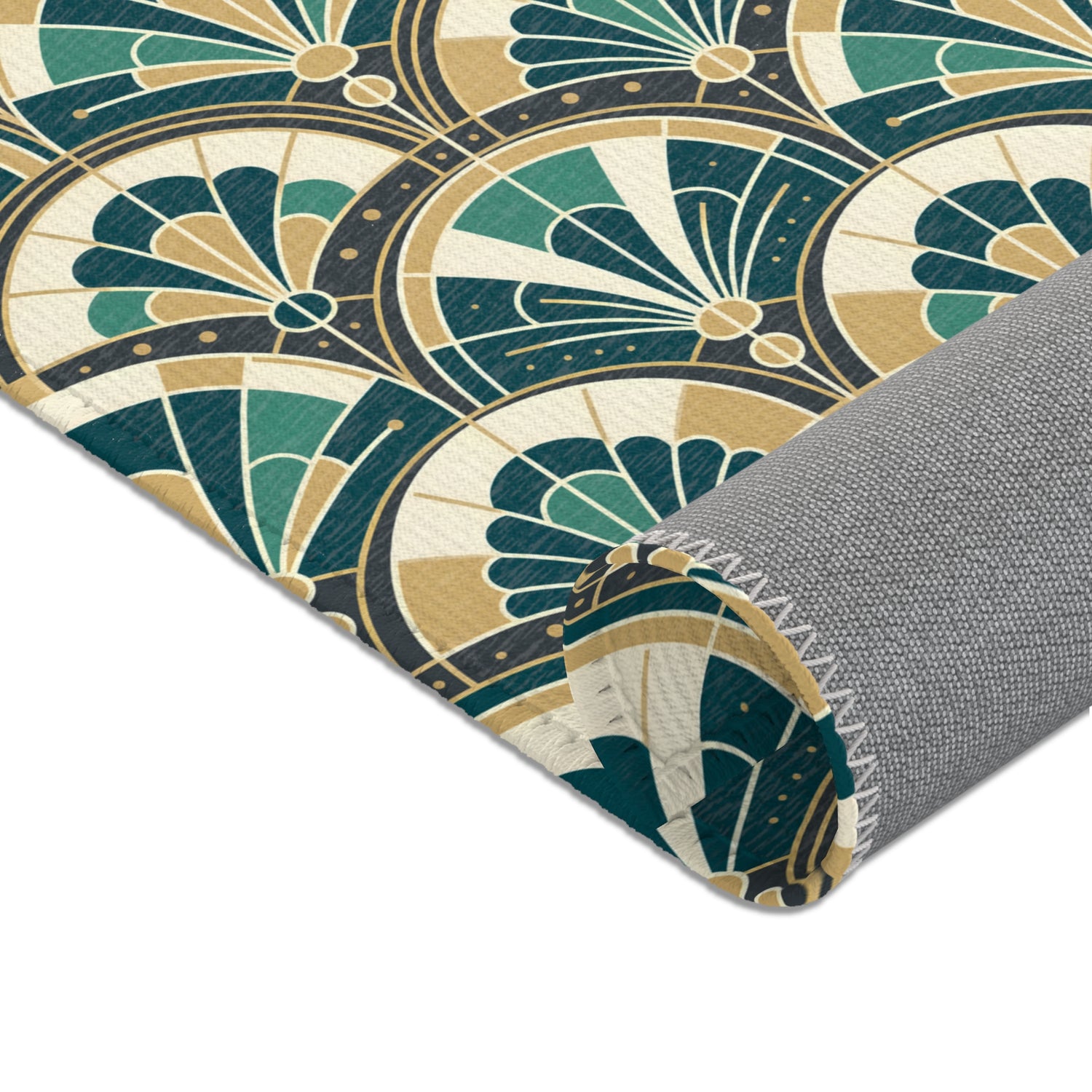 Art Deco Peacock Inspired Area Rug