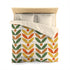 Retro Scandinavian Floral, Orange, Mustarned Camel Brown, Green Duvet Cover - Bohemian Home Decor - Mid Century Modern Gal