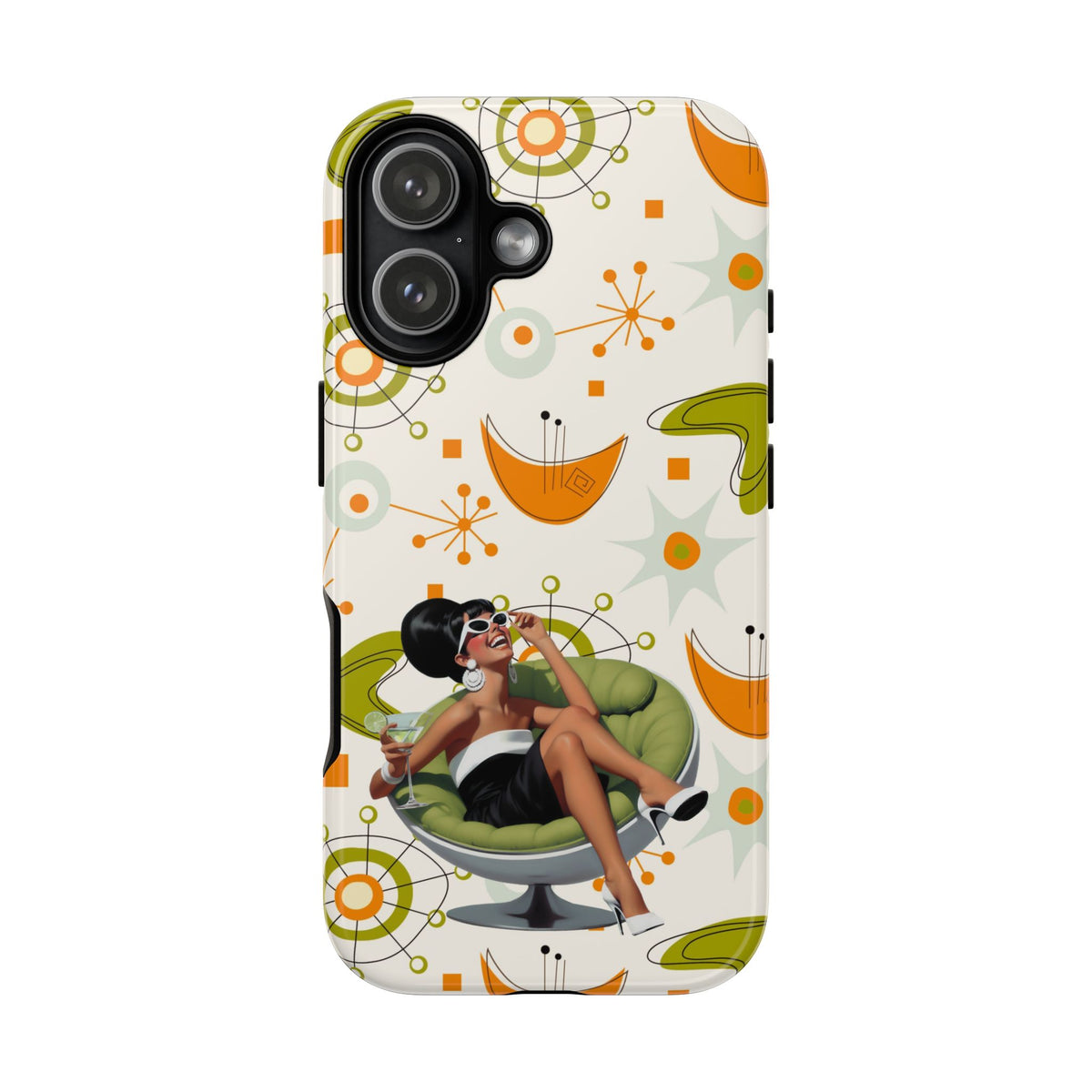 Mid Century Modern Atomic Starburst Mid Mod 60s Gal Retro Chic Tough Phone Case with Vintage Glamour Design