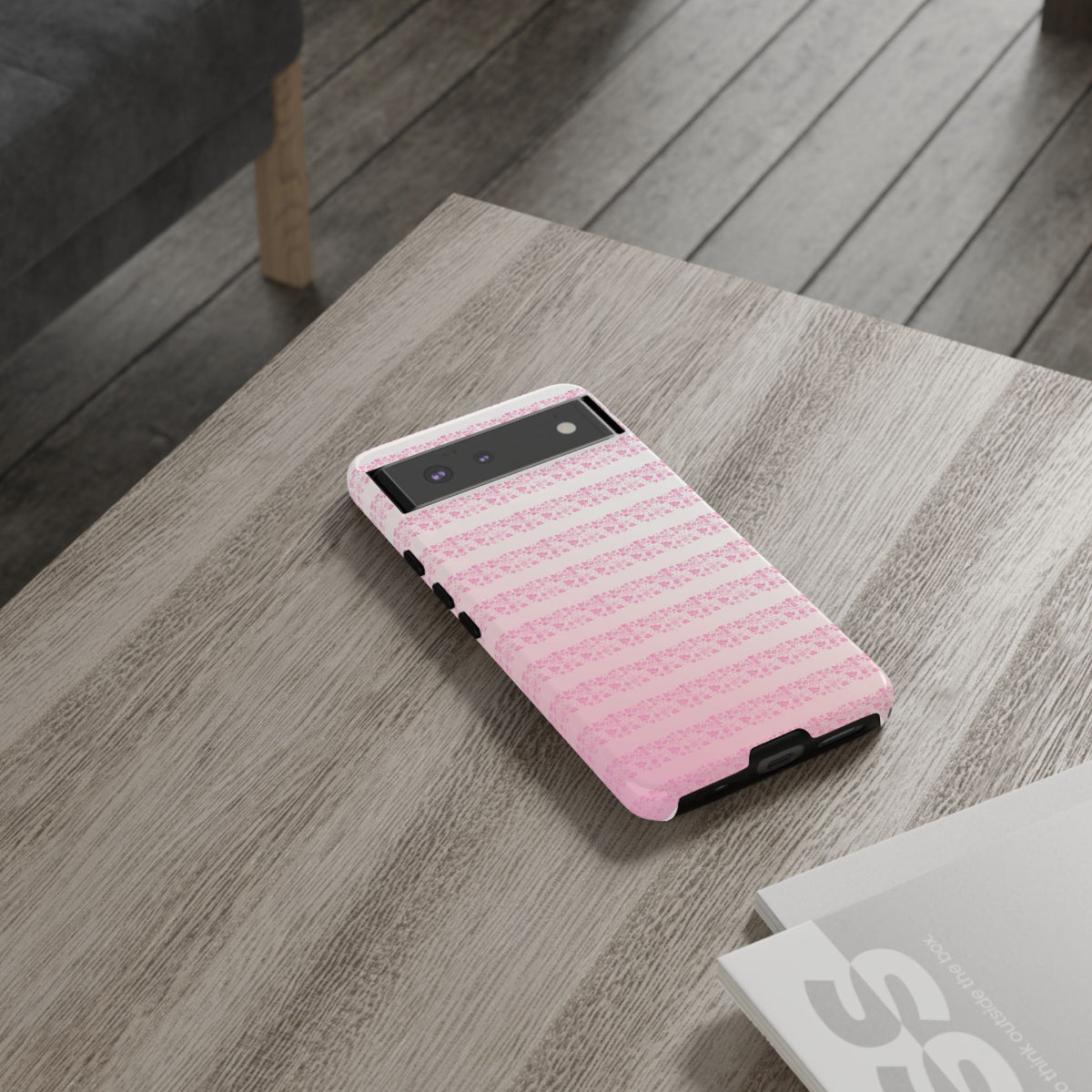 Pink Pyrex Gooseberry Striped Phone Case, Stylish Phone Cover, Tough Protective Case, Cute Cell Phone Case, Trending Gift for Her