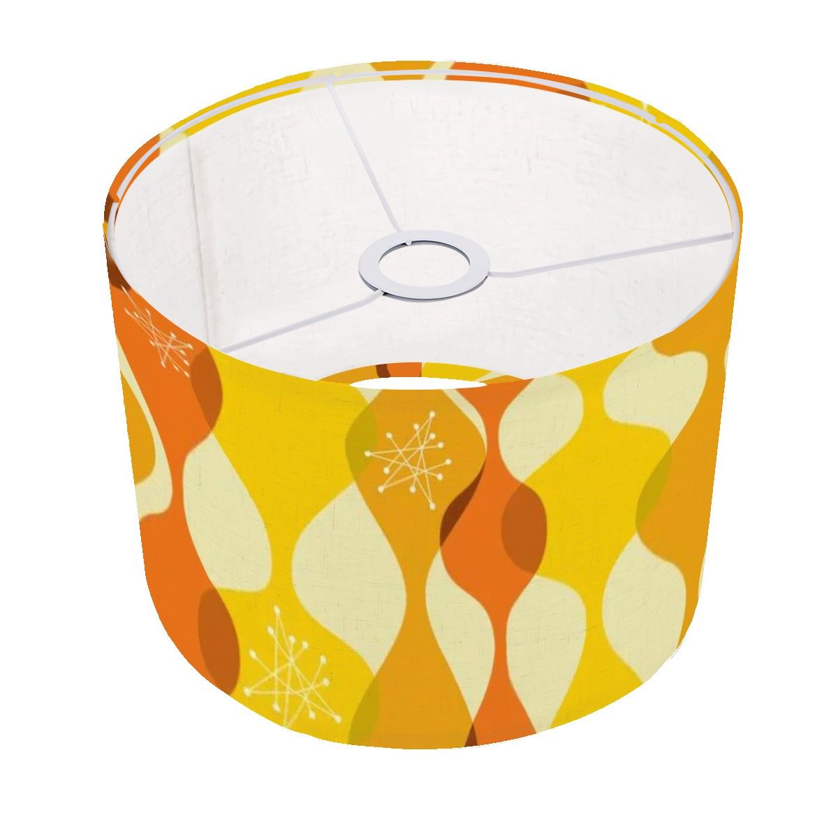 Mid Century Modern Mod Groovy Yellow Orange Lamp Shade ONLY - Mid Century Modern Gal