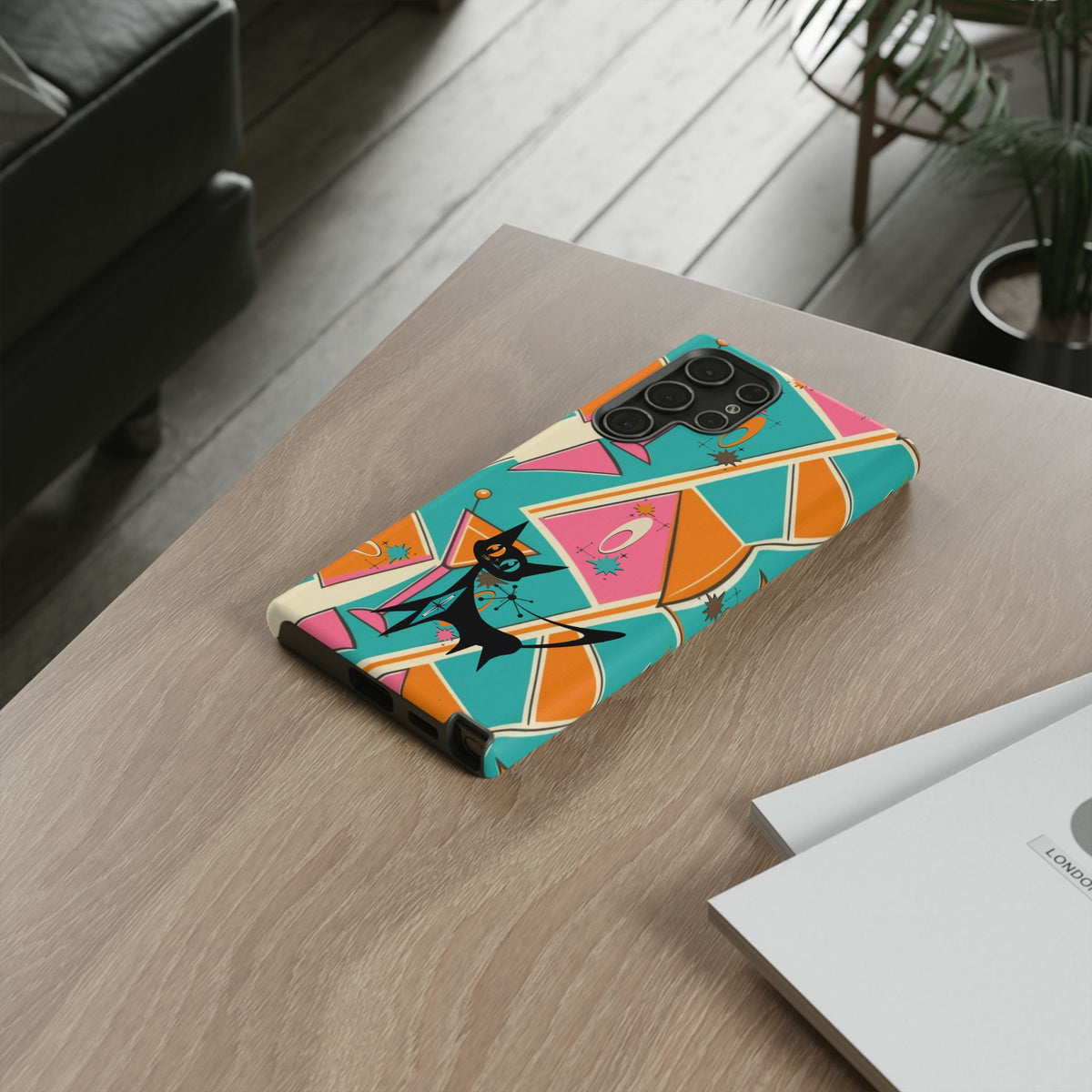 Atomic Cat Mid Mod Retro Cat Phone Case - Tough Cases for Stylish Cat Lovers