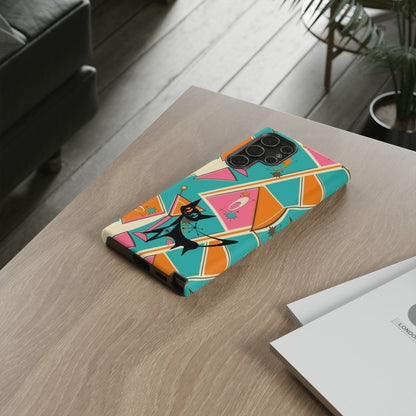 Atomic Cat Mid Mod Retro Cat Phone Case - Tough Cases for Stylish Cat Lovers