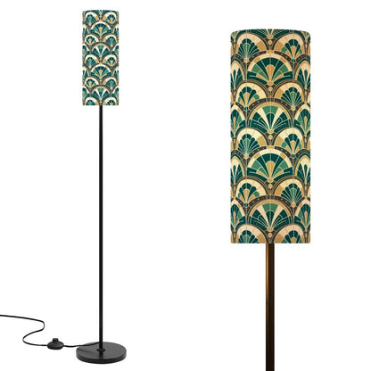 Art Deco Peacock Inspired Slim Floor Lamp - Mid Century Modern Gal