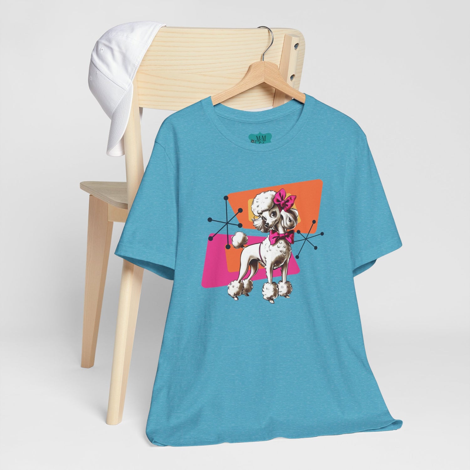 50s Poodle Kitschy Playful Kitschy Mod- Fun Unisex Jersey Short Sleeve T-Shirt - Mid Century Modern Gal