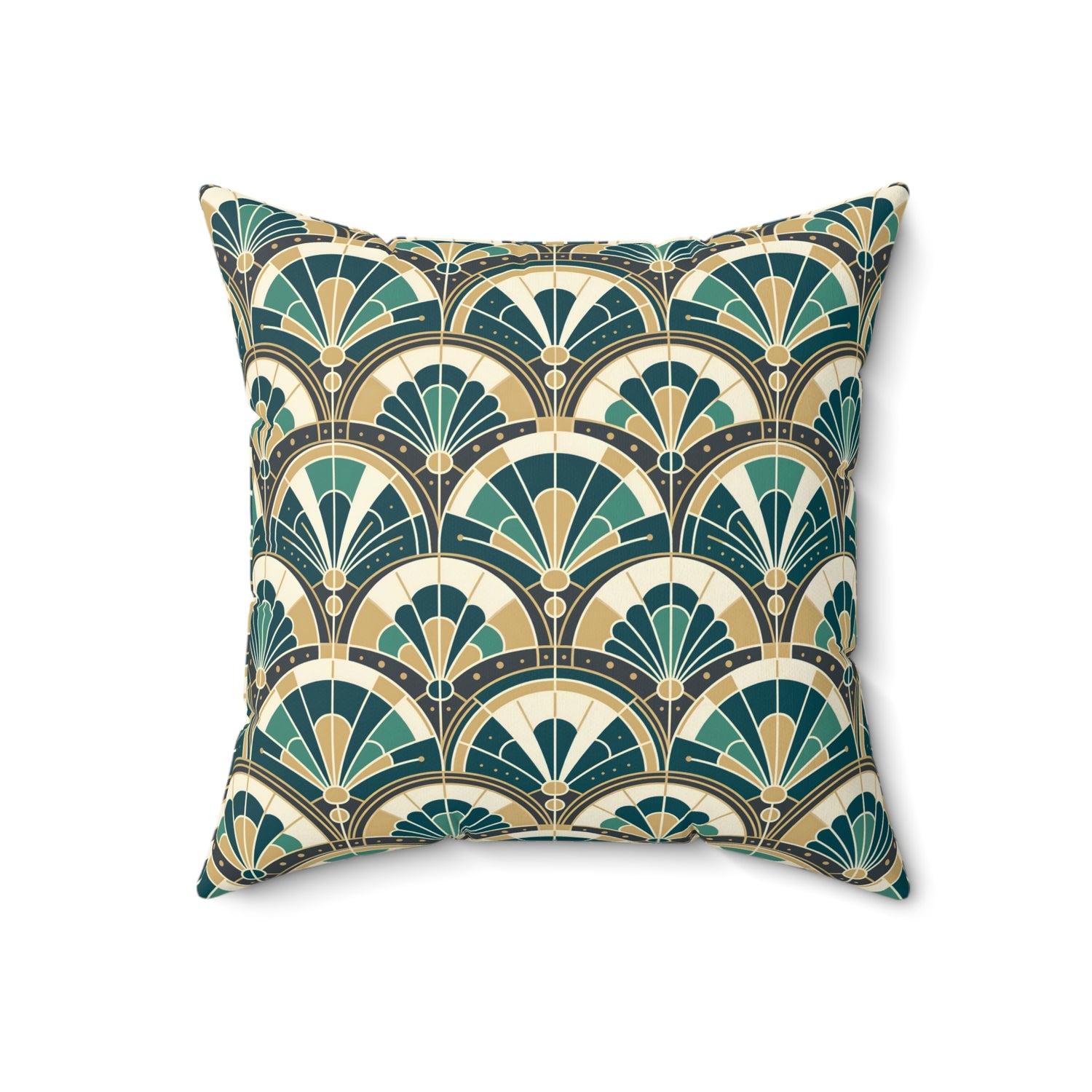 Art Deco Peacock Inspired Pillow Cover and Insert