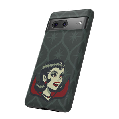Vampire Dracula Girl Halloween Goth Horror Buff MCM Green Tough Phone Case
