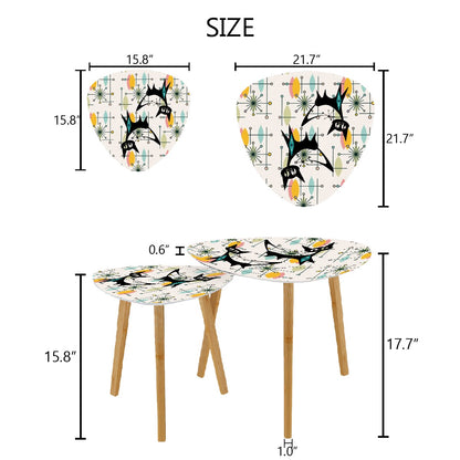 Atomic Cat Mid Century Modern Starburst, Retro Nesting Tables - Mid Century Modern Gal