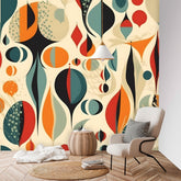 Mid Century Mod Wallpaper, Peel And Stick, Abstract, Geometric Retro Wall Murals - Mid Century Modern Gal