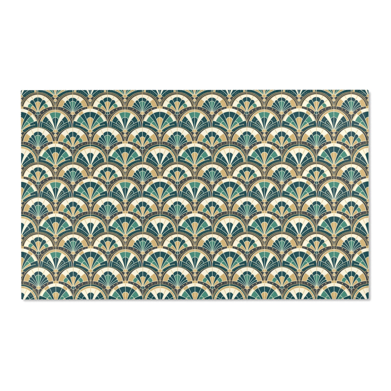 Art Deco Peacock Inspired Area Rug