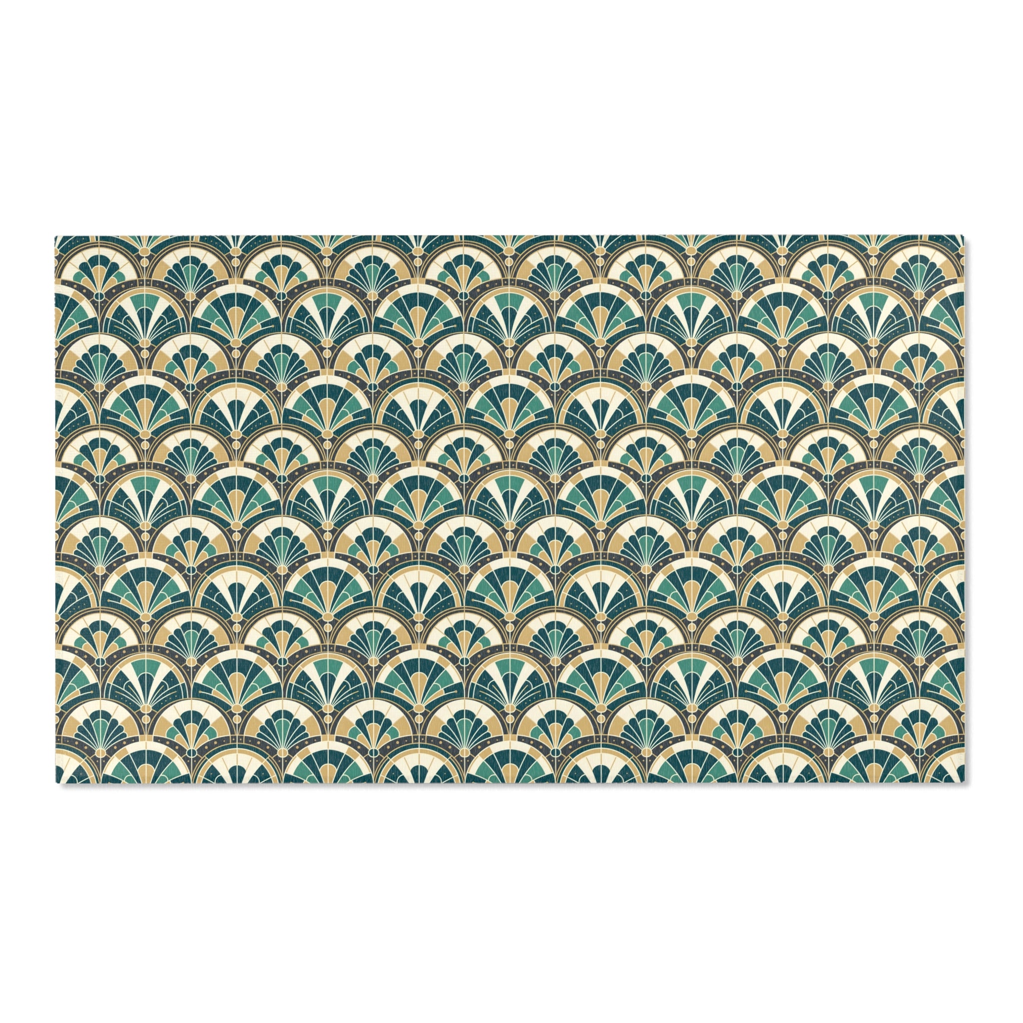 Art Deco Peacock Inspired Area Rug