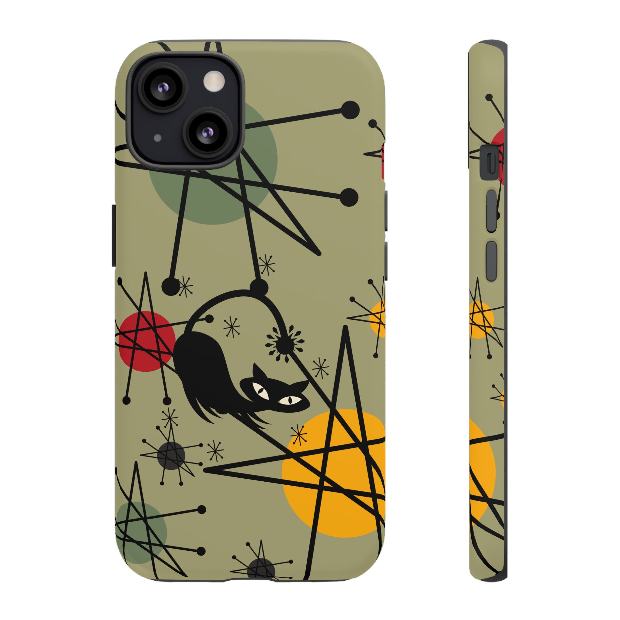 Mid Century Modern Atomic Cat, Retro Chic Groovy Mod Samsung, Smart Phone Tough Cases